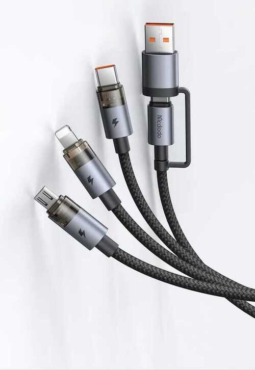 Mcdodo CA-7260 6-in-1 Transparent 100W Fast Charging Cable with LED Indicator 1.2m